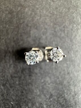 2mm round Moissanite Sterling Silver Stud Earrings